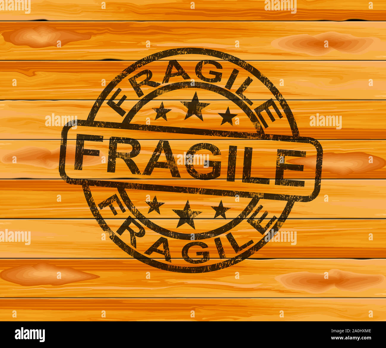 Fragile stamp means handle with care and be careful. Delicate and breakable goods that can