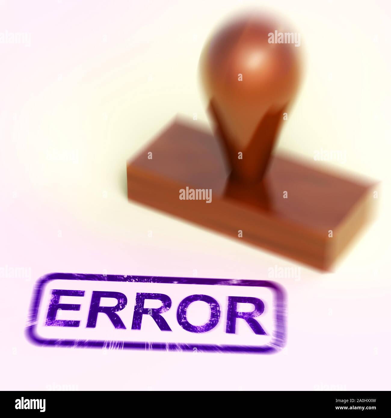 Error stamp used to mark mistakes and faults. Alert to problem or failure warning - 3d illustration Stock Photo