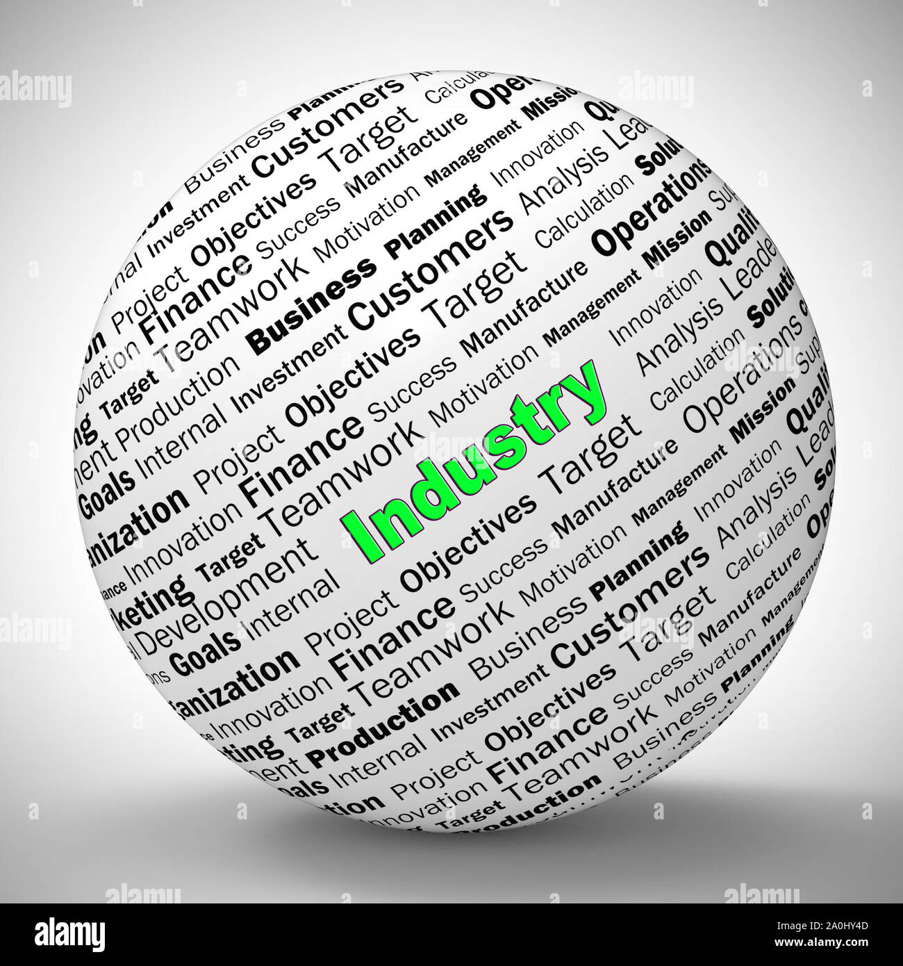 Industry concept icon means trade and manufacturing. Company production and industrial concerns - 3d illustration Stock Photo