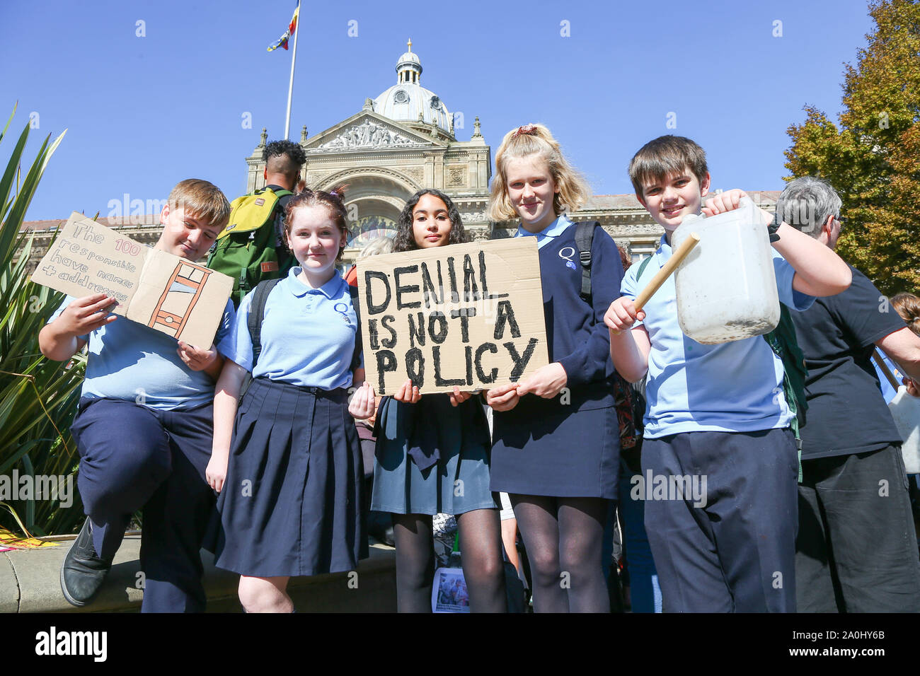 School children at the Global Climate Strike protest, Birmingham UK Stock Photo