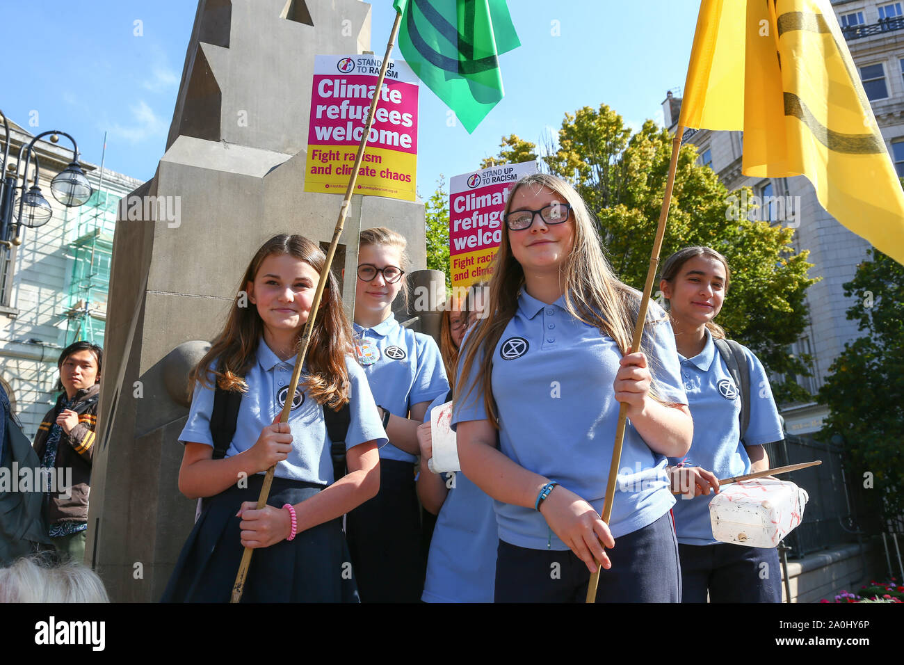 School children at the Global Climate Strike protest, Birmingham UK Stock Photo