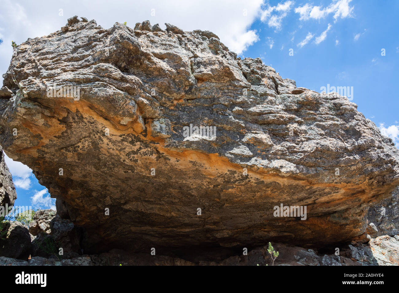 Huge rock at the summit of Mount Arapiles in Victoria, Australia Stock Photo