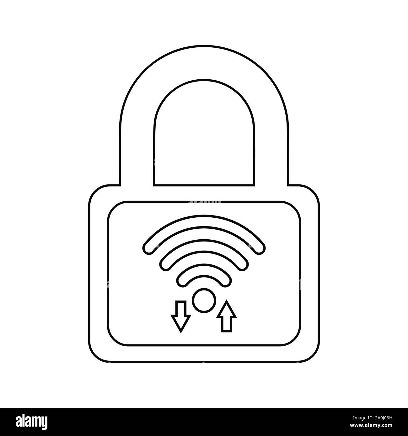 WiFi password lock, protection, security Icon Stock Vector Image & Art ...