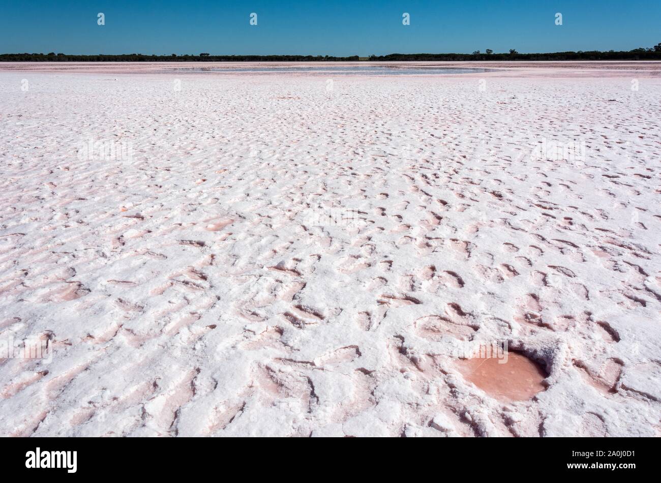 Salt lake in Little Desert National Park in Victoria, Australia. Stock Photo