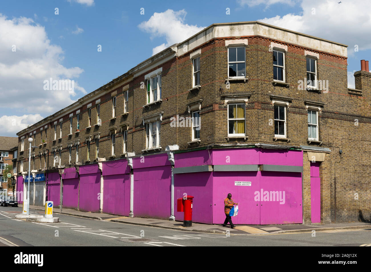 Boarded up shops, Manor Place, London SE17, Britain Stock Photo