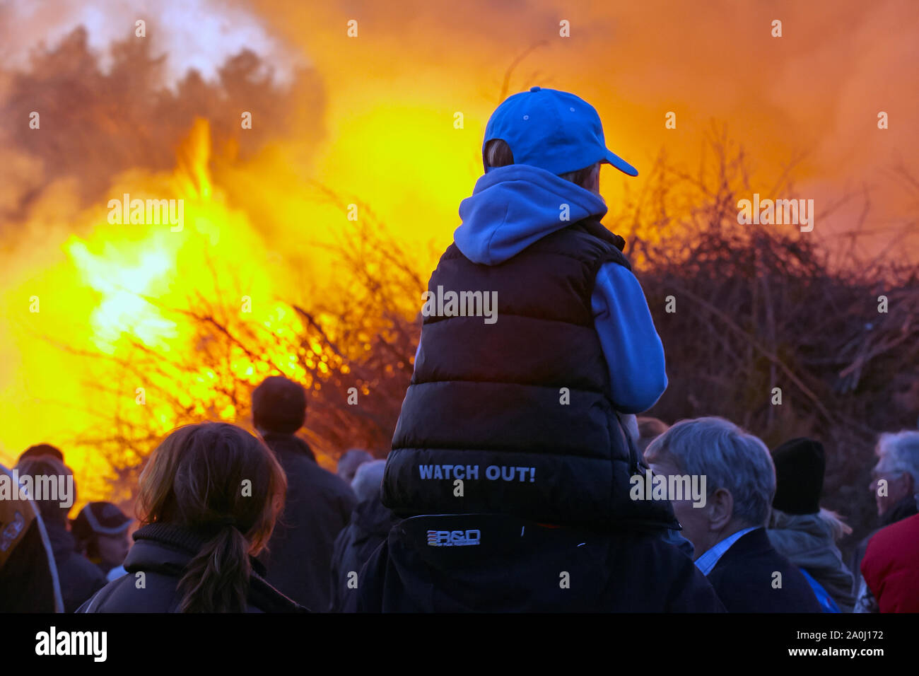 Fire at walpurgis night in Sweden. photo:Bo Arrhed Stock Photo