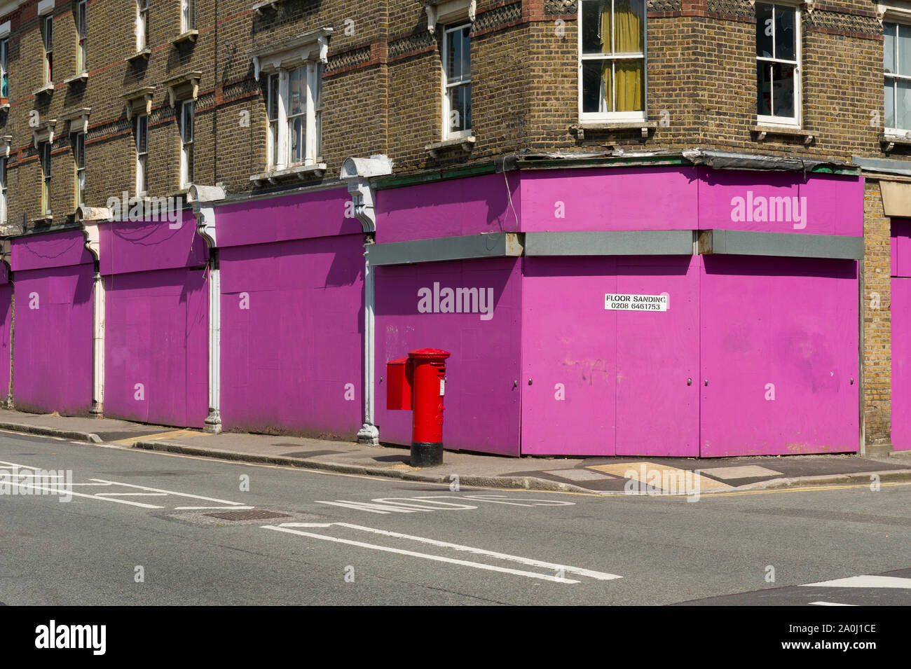 Boarded up shops, Manor Place, London SE17, Britain Stock Photo