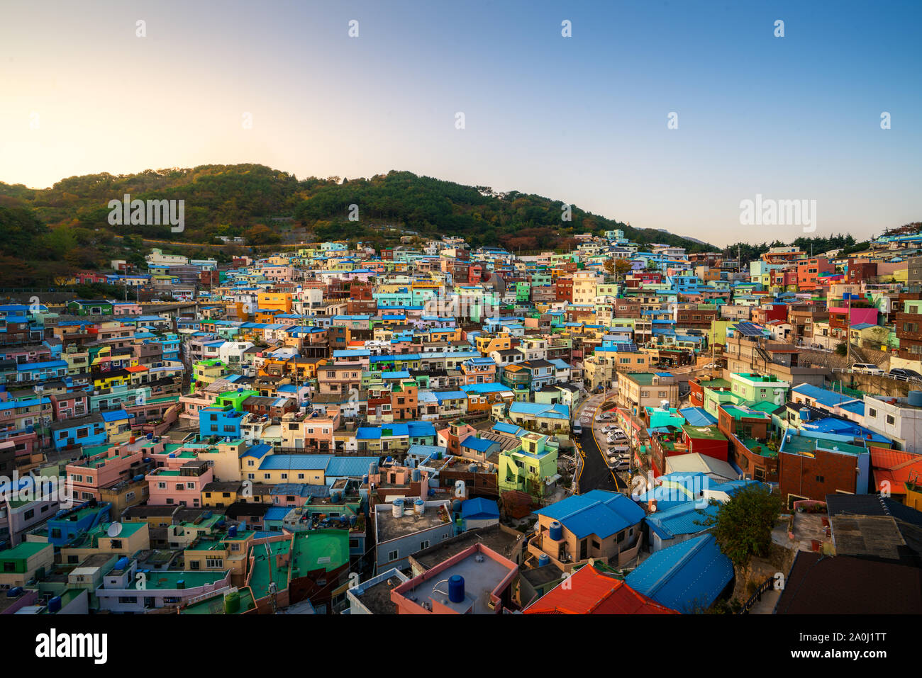 Panorama View Of Gamcheon Culture Village Located In Busan City Of South Korea Tourism Summer Holiday Or Sightseeing Busan Landmark Concept Stock Photo Alamy