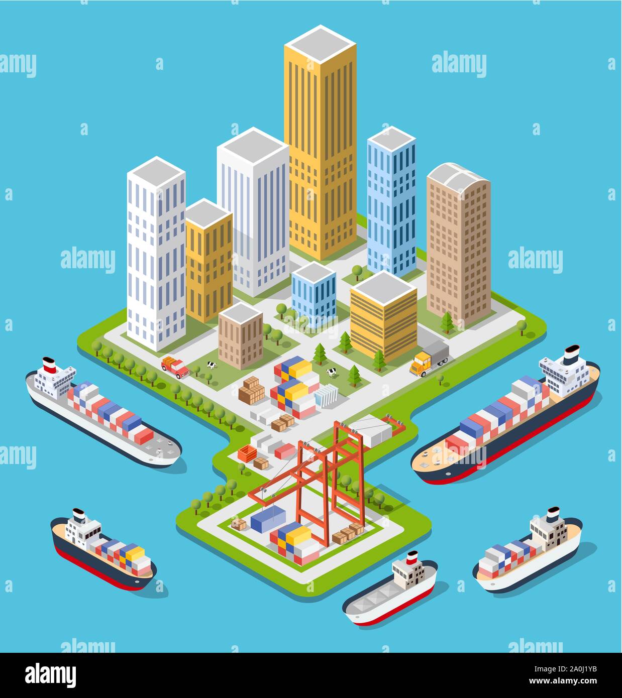 Isometric City Boulevard Stock Vector