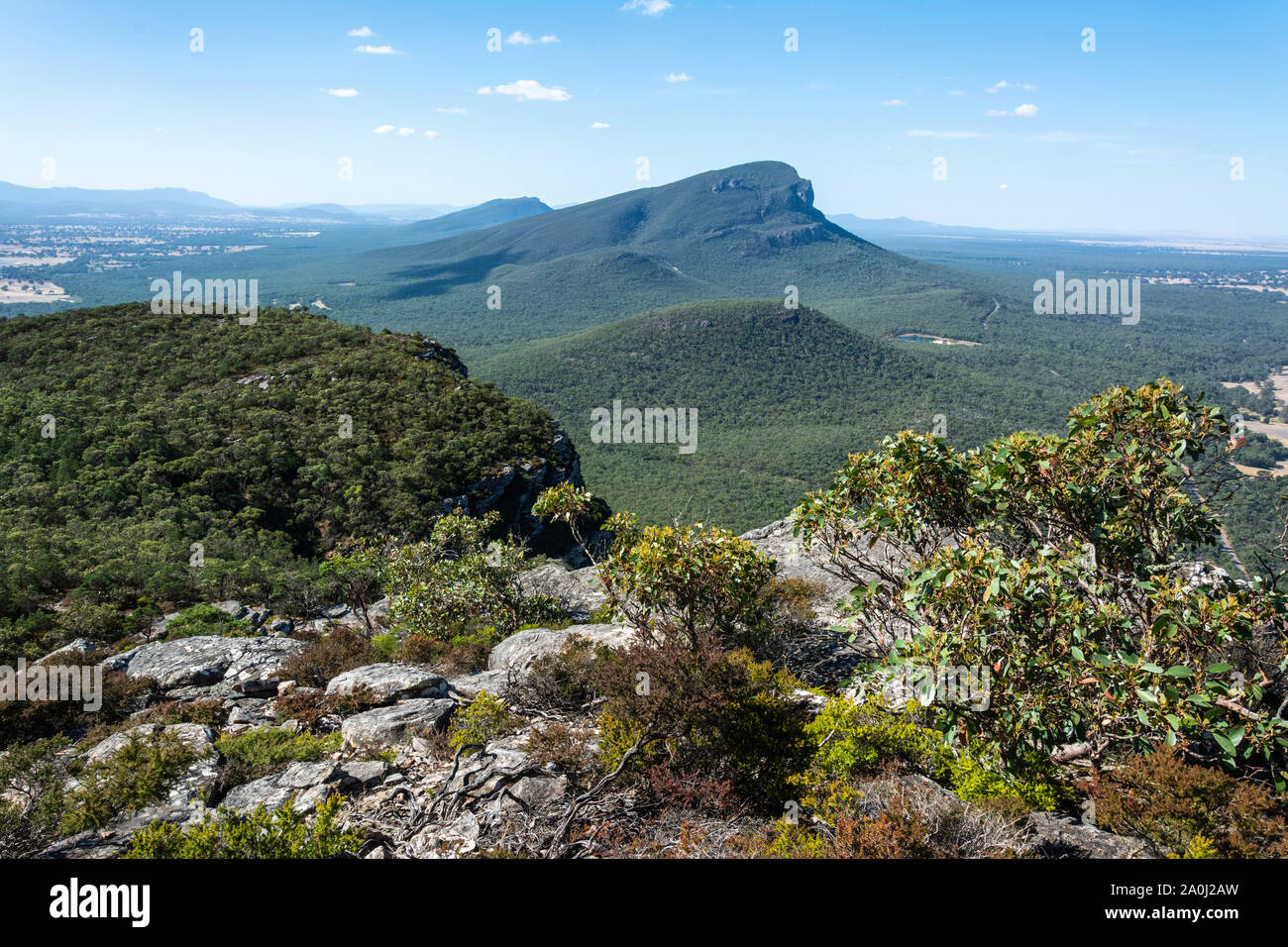 View of Mt Abrupt in the Grampians region of Victoria, Australia. Stock Photo
