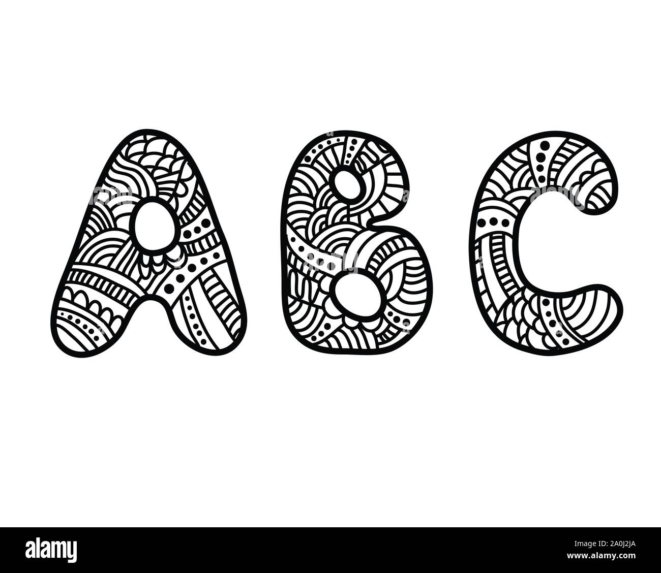 Brush Hand Drawn Big And Small Letters Stock Illustration