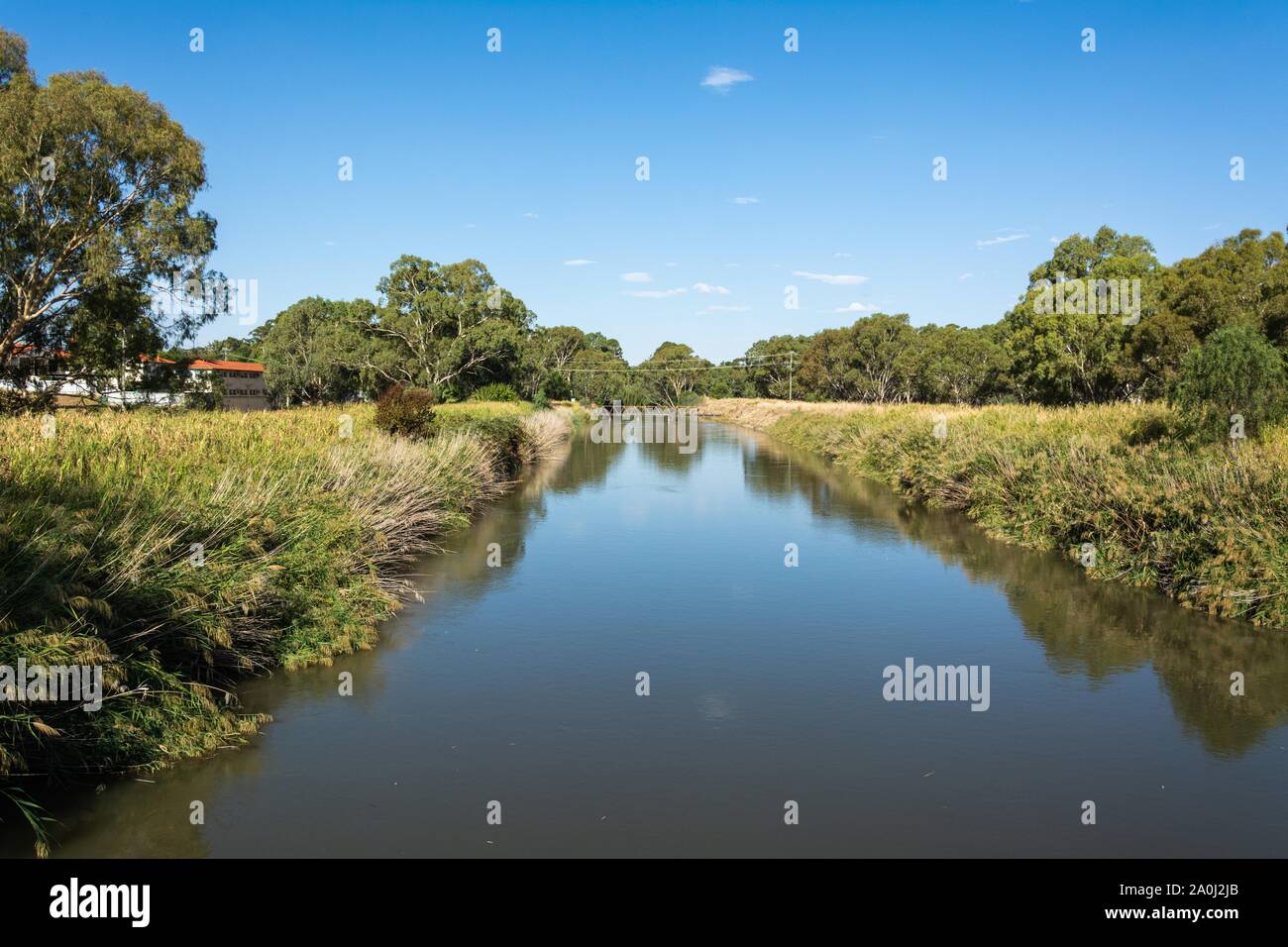 View of Murrumbidgee River at Narrandera, New South Wales, Australia. Stock Photo