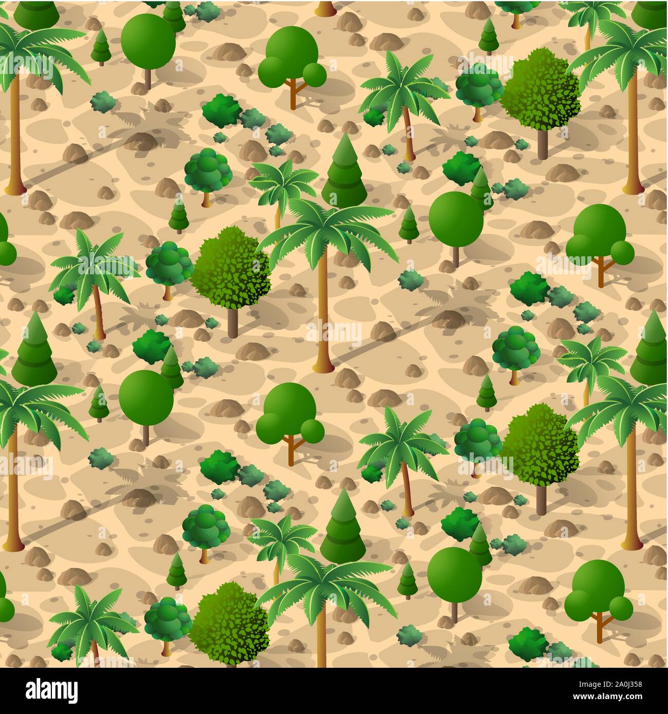 An isometric natural Stock Vector