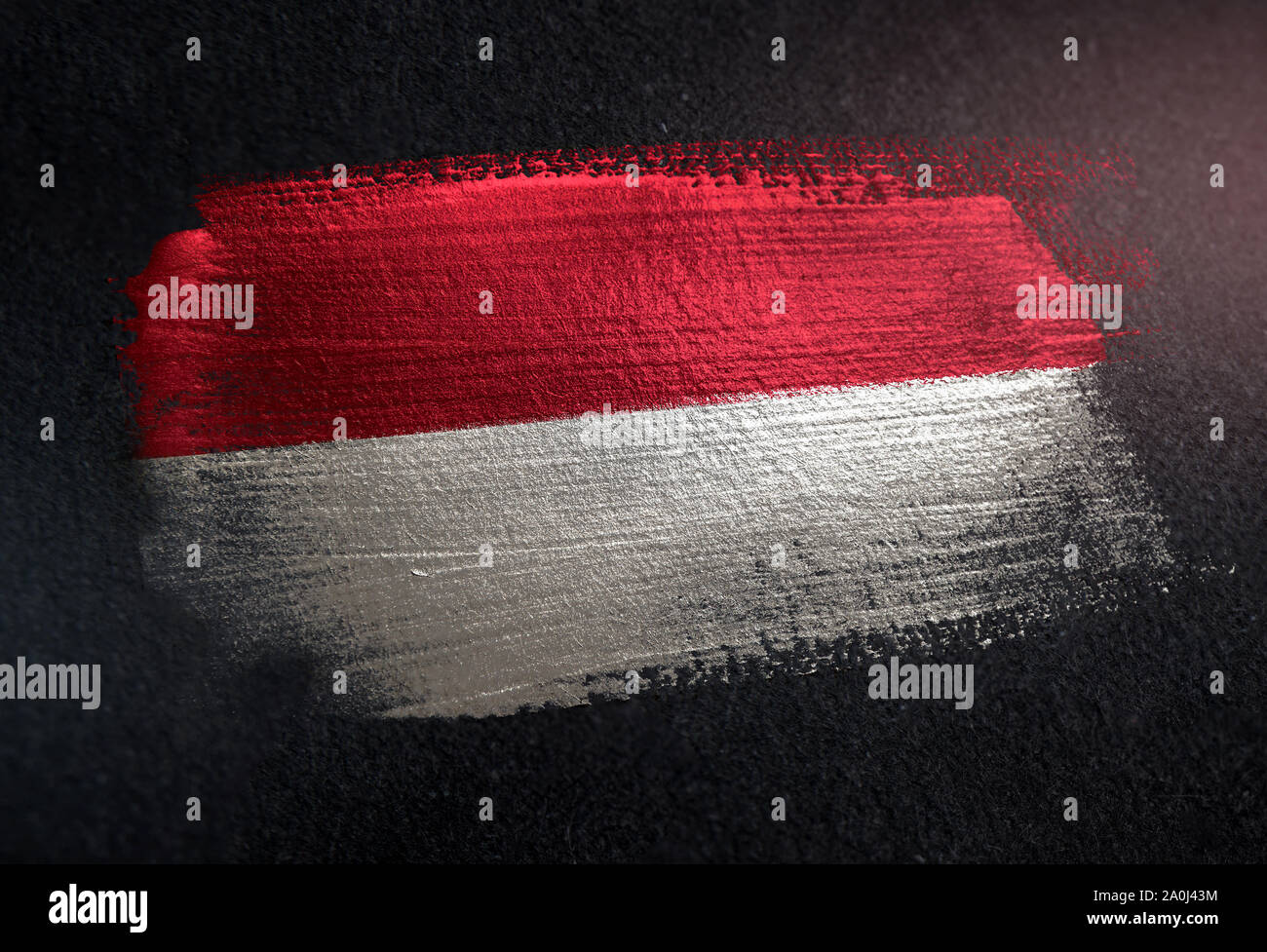 Indonesia Flag Made of Metallic Brush Paint on Grunge Dark Wall Stock ...