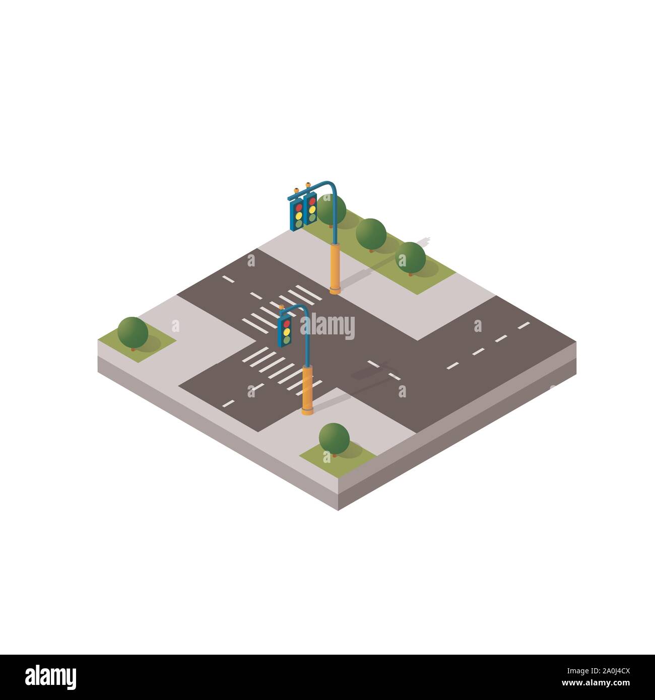 Isometric 3d module district Stock Vector
