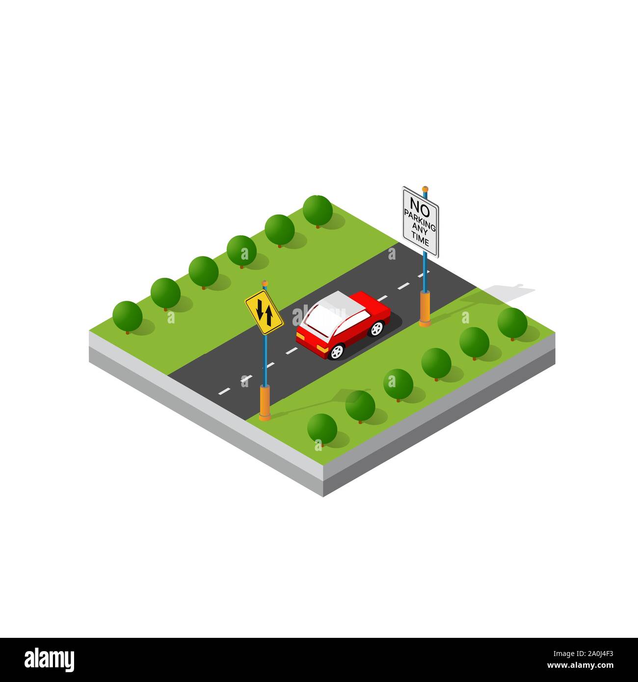 Isometric 3d module district Stock Vector
