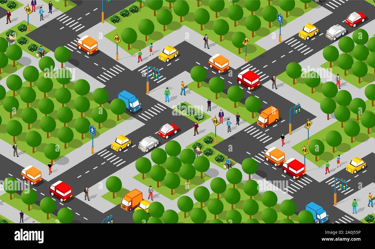 Isometric module area downtown Stock Vector Image & Art - Alamy