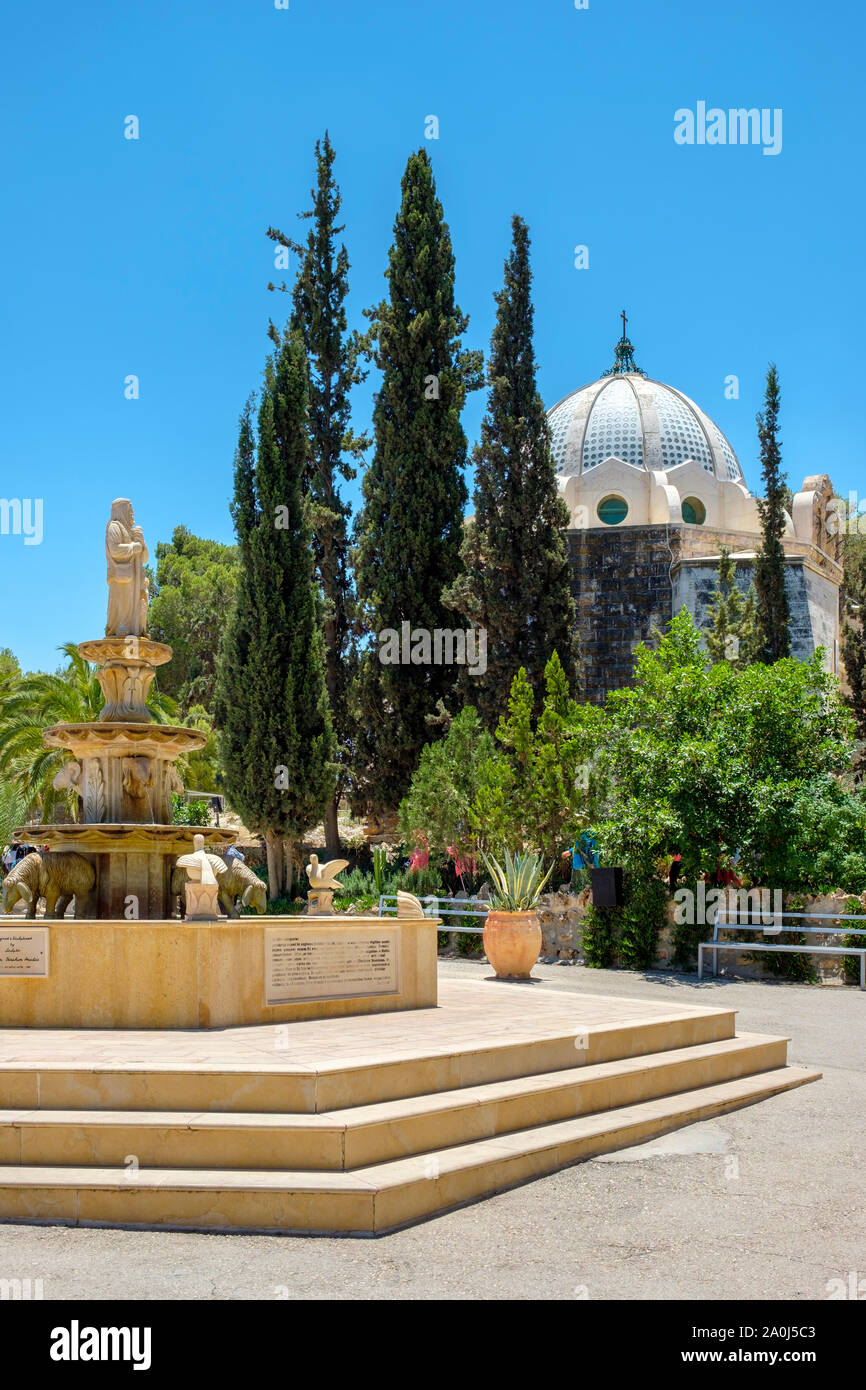 Palestine, West Bank, Bethlehem Governorate, Beit Sahour. The Roman Catholic church at Shepherd's Field (Haql al Ru'ah). Stock Photo