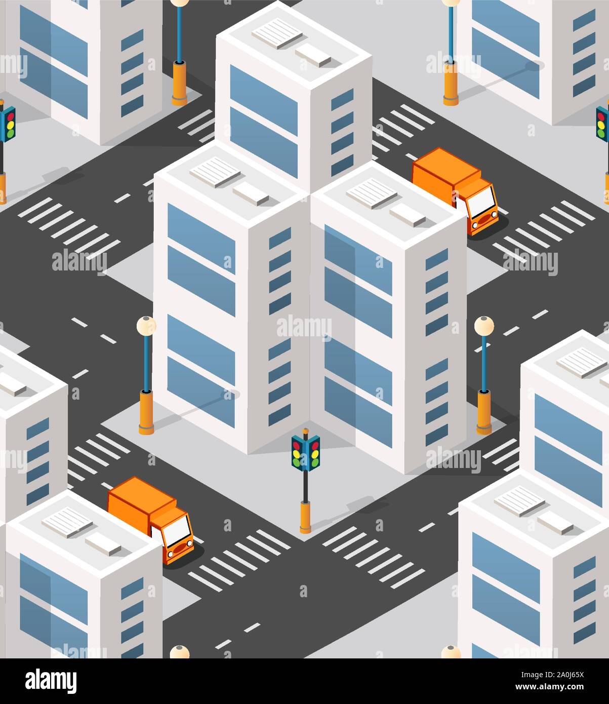 Urban isometric area Stock Vector