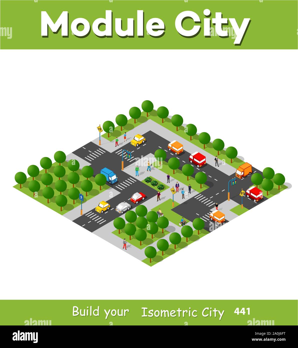 Isometric module area downtown Stock Vector Image & Art - Alamy