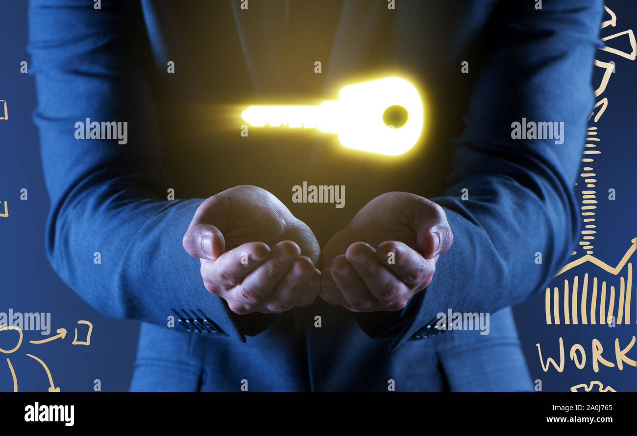 The concept with key to success illustration Stock Photo - Alamy