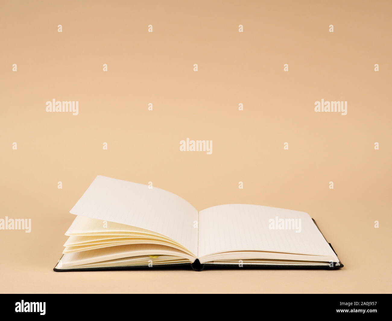 Blank open notepad. On vintage wooden background Stock Photo