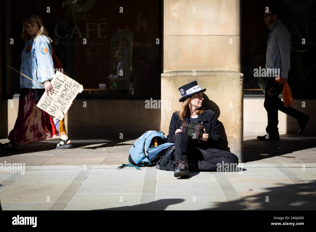 Manchester, UK. 20 September, 2019. Thousands of people took the streets of the city this afternoon to raise awareness for climate change. The demonstration has been organised to coincide with the UN Climate Action Summit which is held in New York next week. Similar demonstrations were also held all around the country. Andy Barton/Alamy Live News Stock Photo