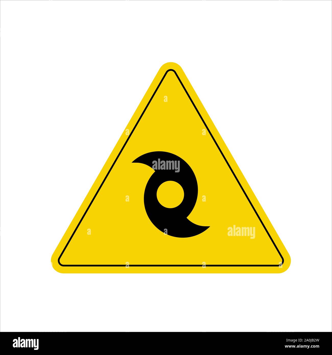 Tornado hurricane Florence, coming from the ocean. Huge waves on houses on the coast. Tropical disaster and a sign of catastrophe and warning. Flat ve Stock Vector