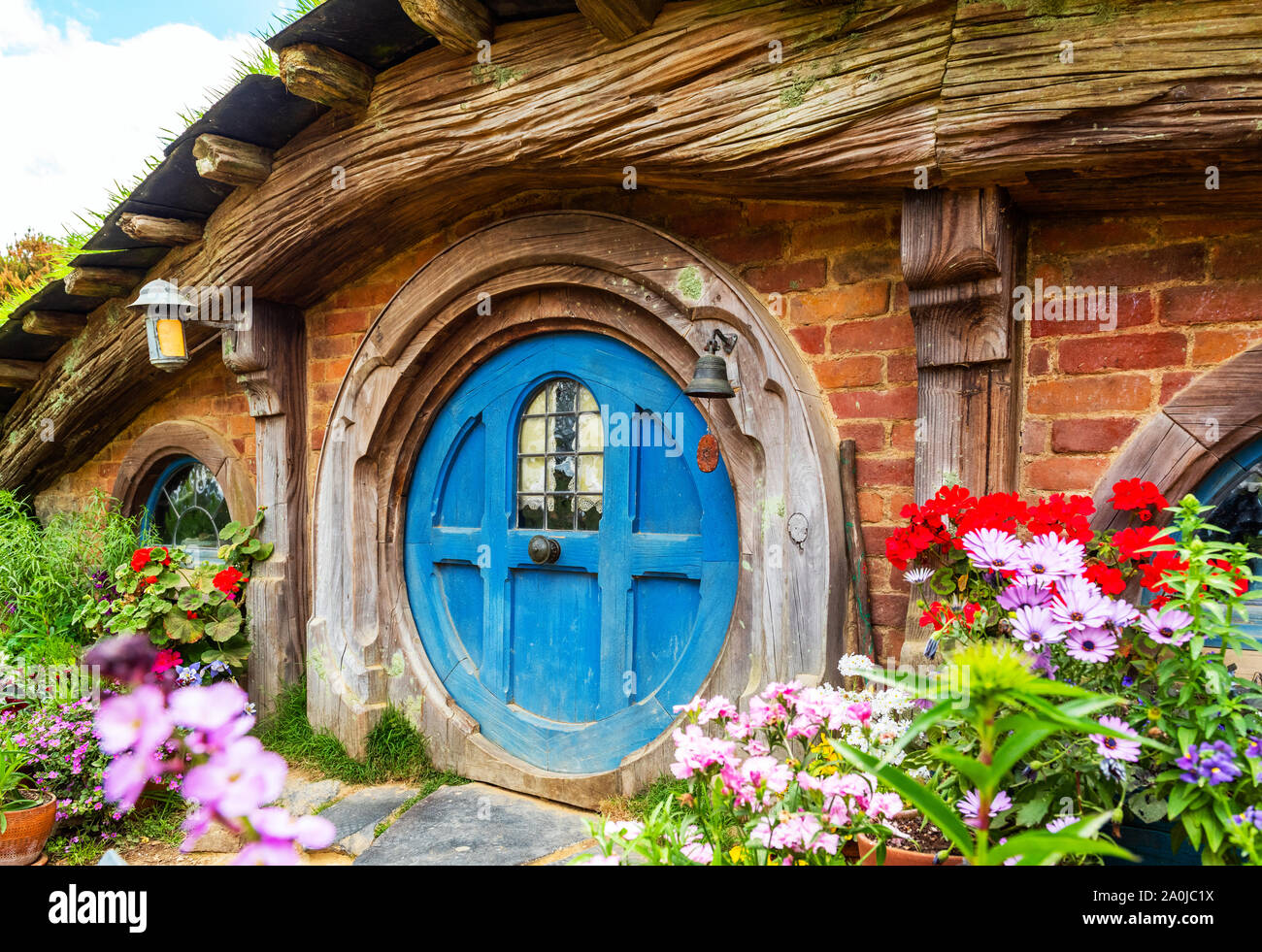 MATAMATA, NEW ZEALAND - OCTOBER 10, 2018: Hobbit House, Hobbiton Movie Set Stock Photo