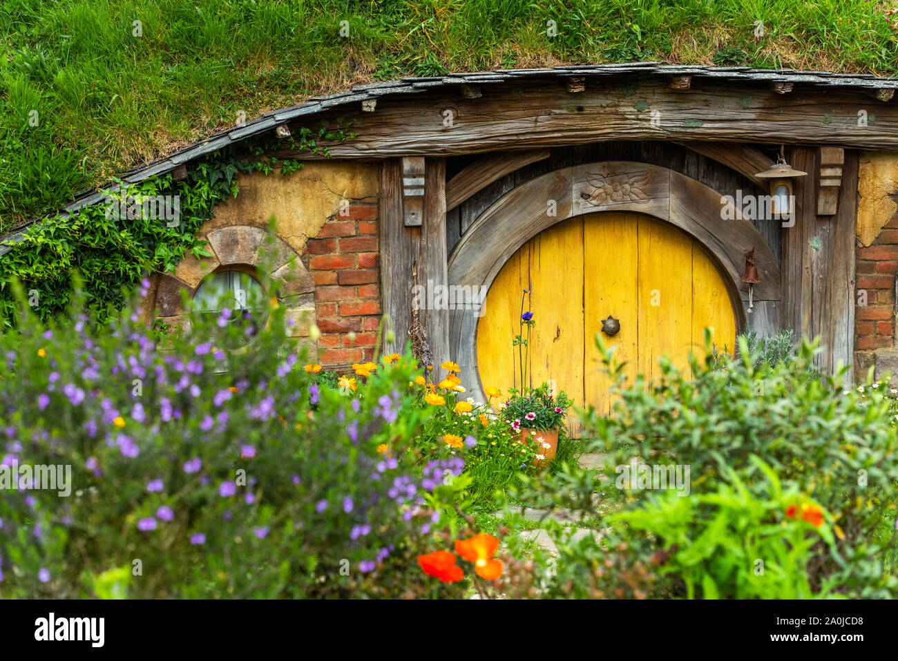 MATAMATA, NEW ZEALAND - OCTOBER 10, 2018: Hobbit House, Hobbiton Movie Set Stock Photo