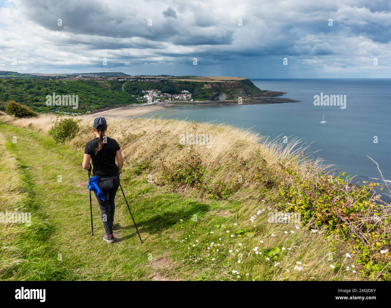 Rear view of female hiker walker hi-res stock photography and images ...