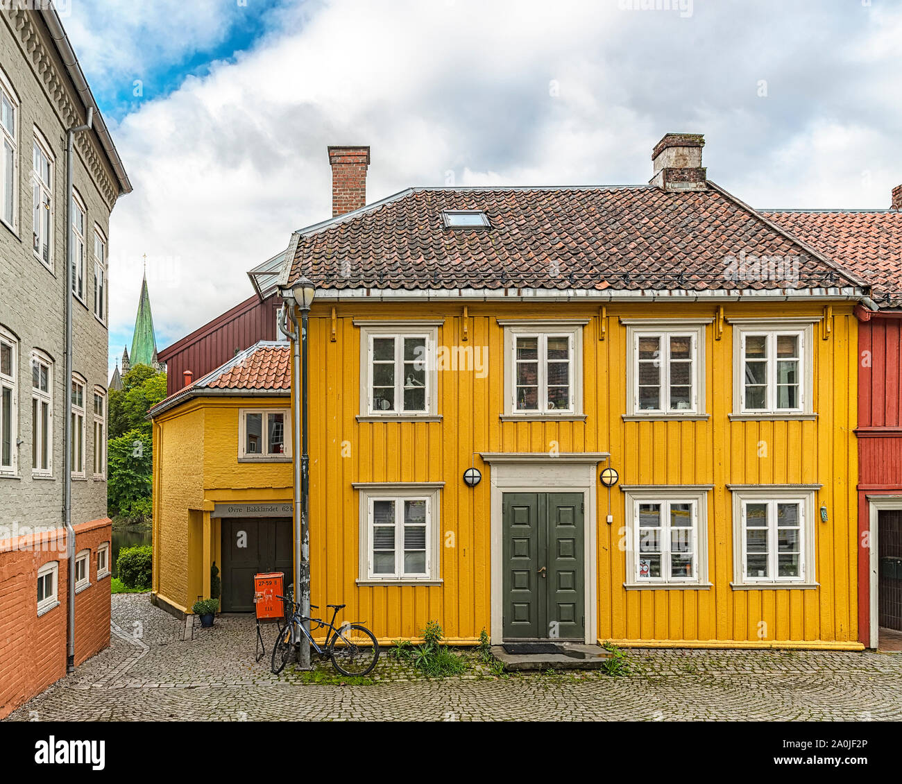TRONDHEIM, NORWAY - SEPTEMBER 07, 2019: Bakklandet is an old town neighborhood in the city of Trondheim. Stock Photo
