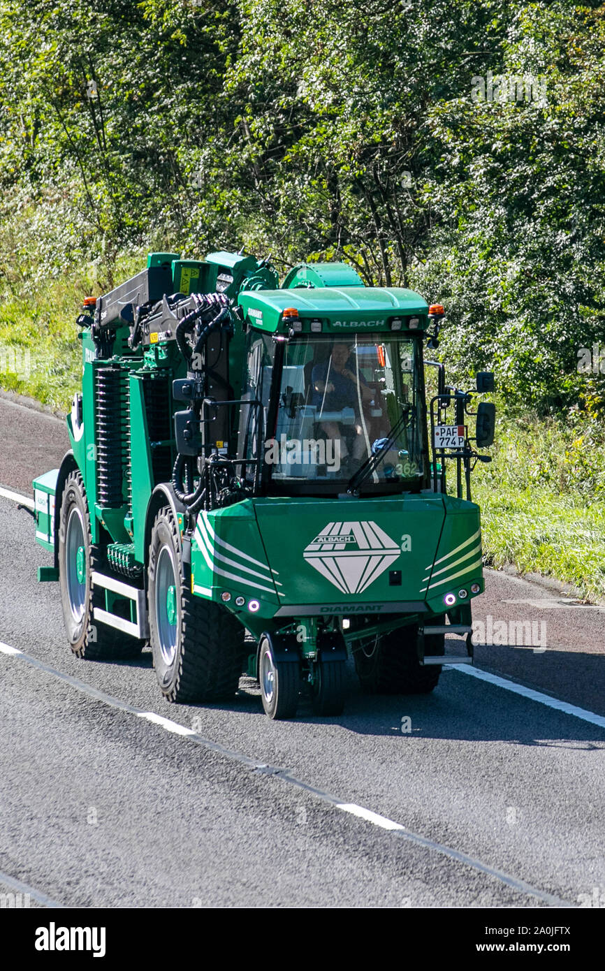 Albach Diamant 2000; Motorway heavy bulk Haulage delivery trucks, haulage,  lorry, transportation, truck, special cargo, vehicle, delivery, transport,  industry, freight on the M6 at Lancaster, UK Stock Photo - Alamy