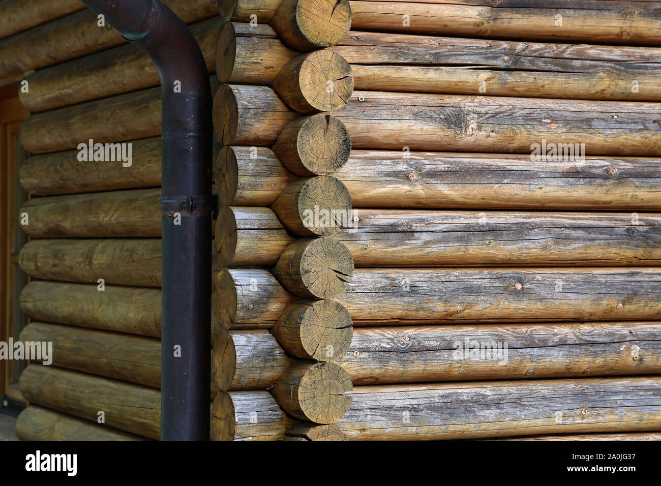 Log Cabin Home Wall Of House From Logs Stock Photo 327404763