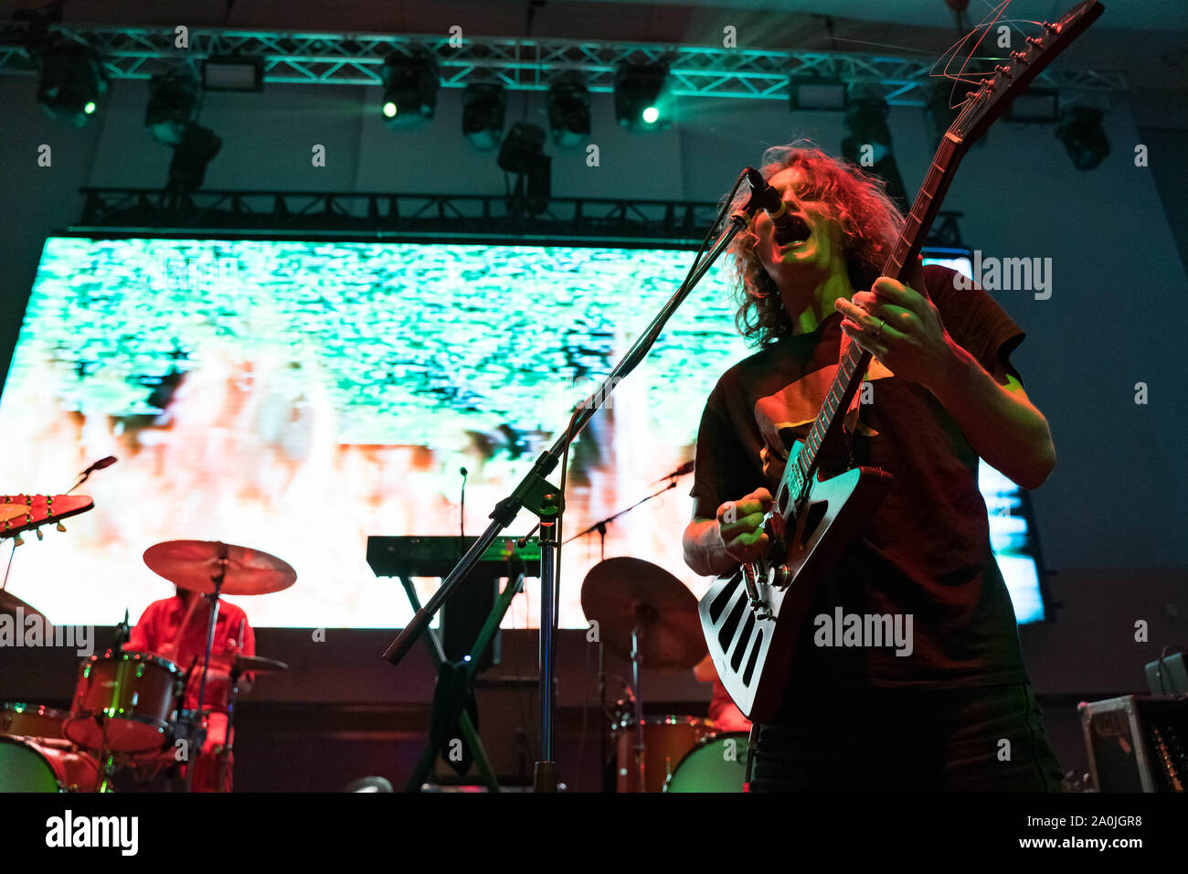 American psych-rock band King Gizzard & the Lizard Wizard performing at the Harbour Convention Centre in Vancouver, BC on August 17th, 2019 Stock Photo