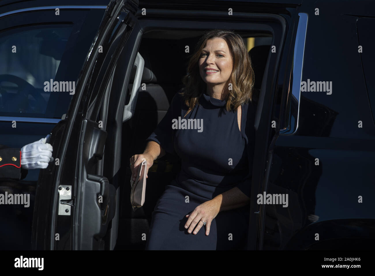 Washington DC, USA . 20th Sep, 2019. Washington DC, USA. 20th Sep, 2019. Jenny Morrison, wife of Prime Minister of Australia Scott Morrison arrives to the South Lawn of the White House for a state arrival ceremony in Washington, DC on Friday, September 20, 2019. The occasion marks the second state visit of Donald Trump's presidency. Credit: UPI/Alamy Live News Stock Photo