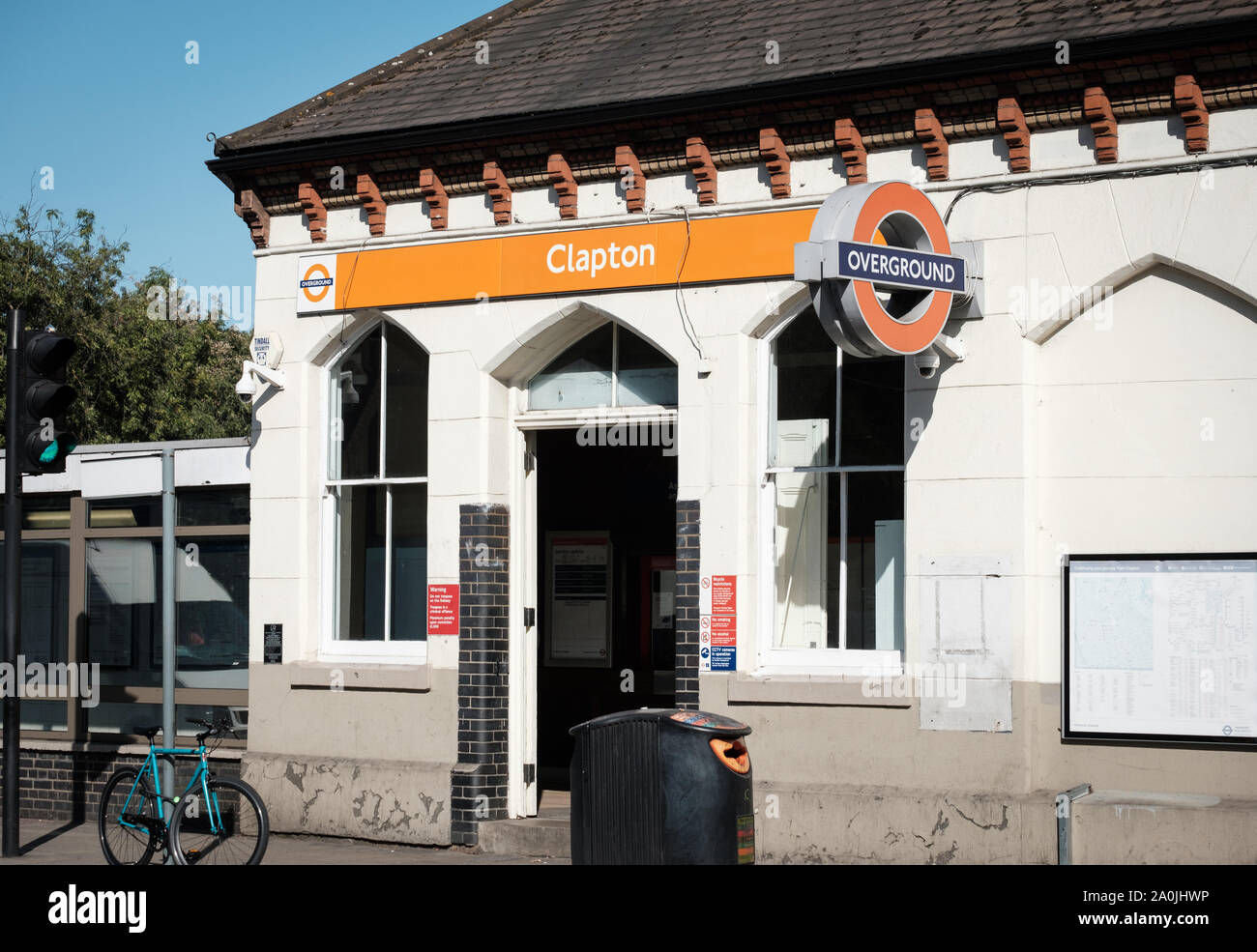 Exterior of Clapton Overground Station, Hackney, East London UK Stock Photo
