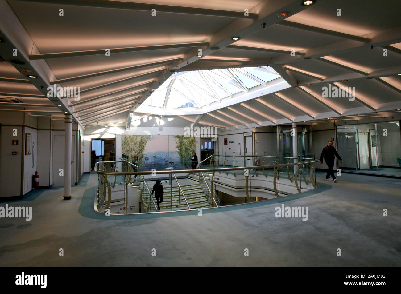 Buenos Aires, Argentina - September 15, 2019:  Lobby of the Buquebus boat sailing from Buenos Aires to Montevideo Stock Photo