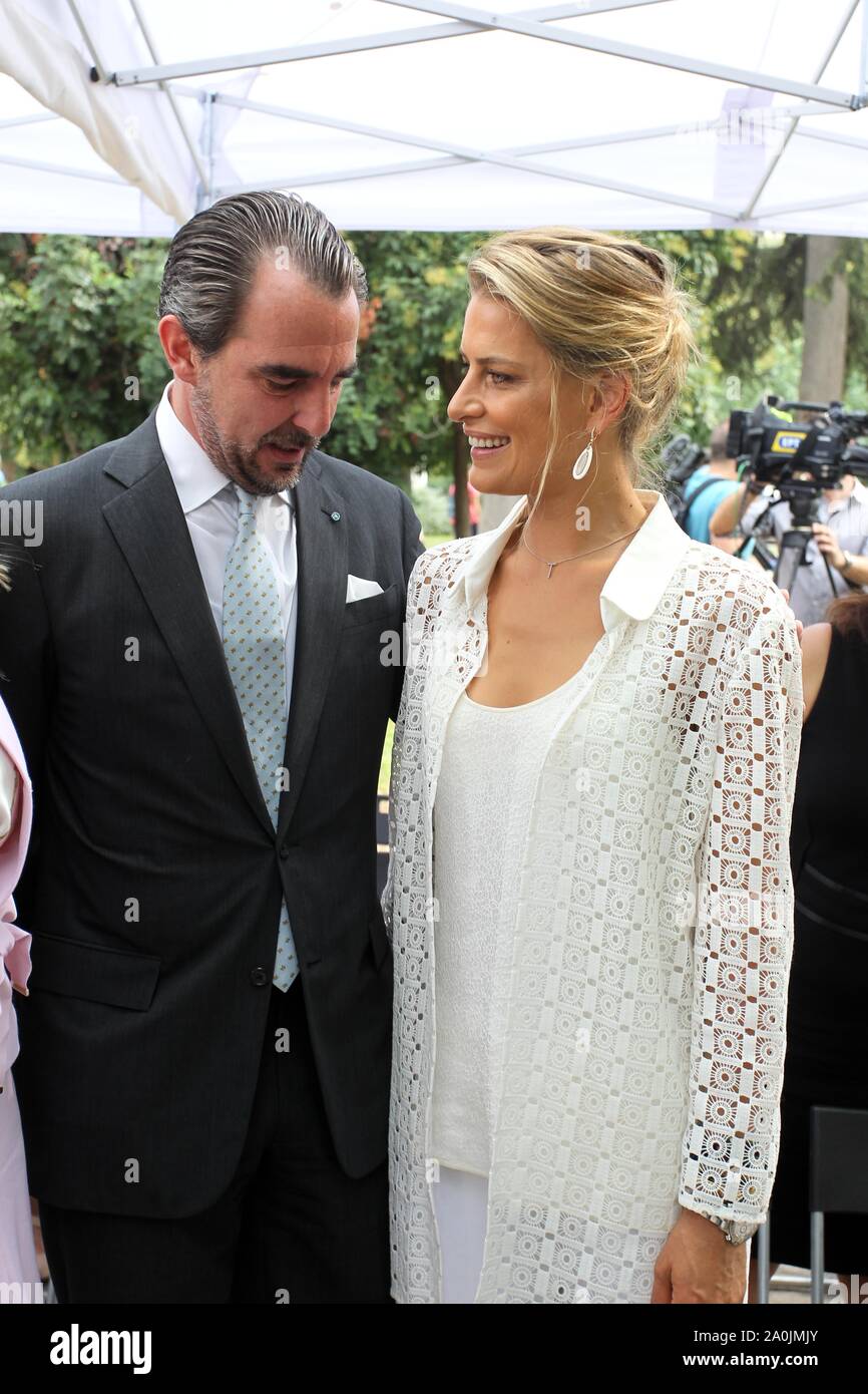 Athens, Greece. 20th Sep, 2019. Prince NIKOLAOS of Greece with his wife ...