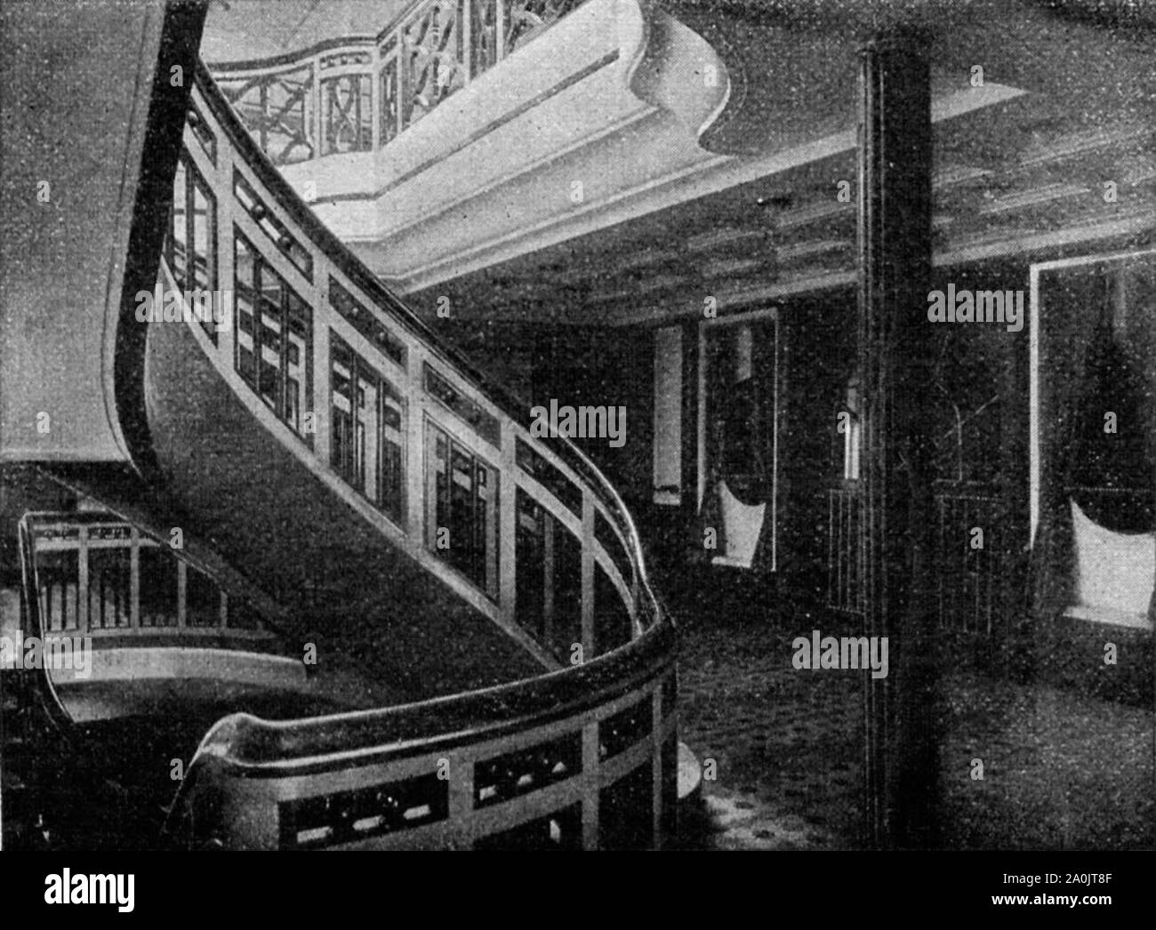 Staircase in the George Washington luxury steamer Stock Photo - Alamy