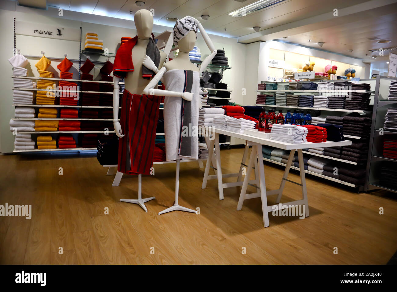 Zurich, Switzerland ,July 19, 2019: colorful towels on sale inside of COOP  interior of the store COOP which is the second biggest Swiss Retail company  Stock Photo - Alamy