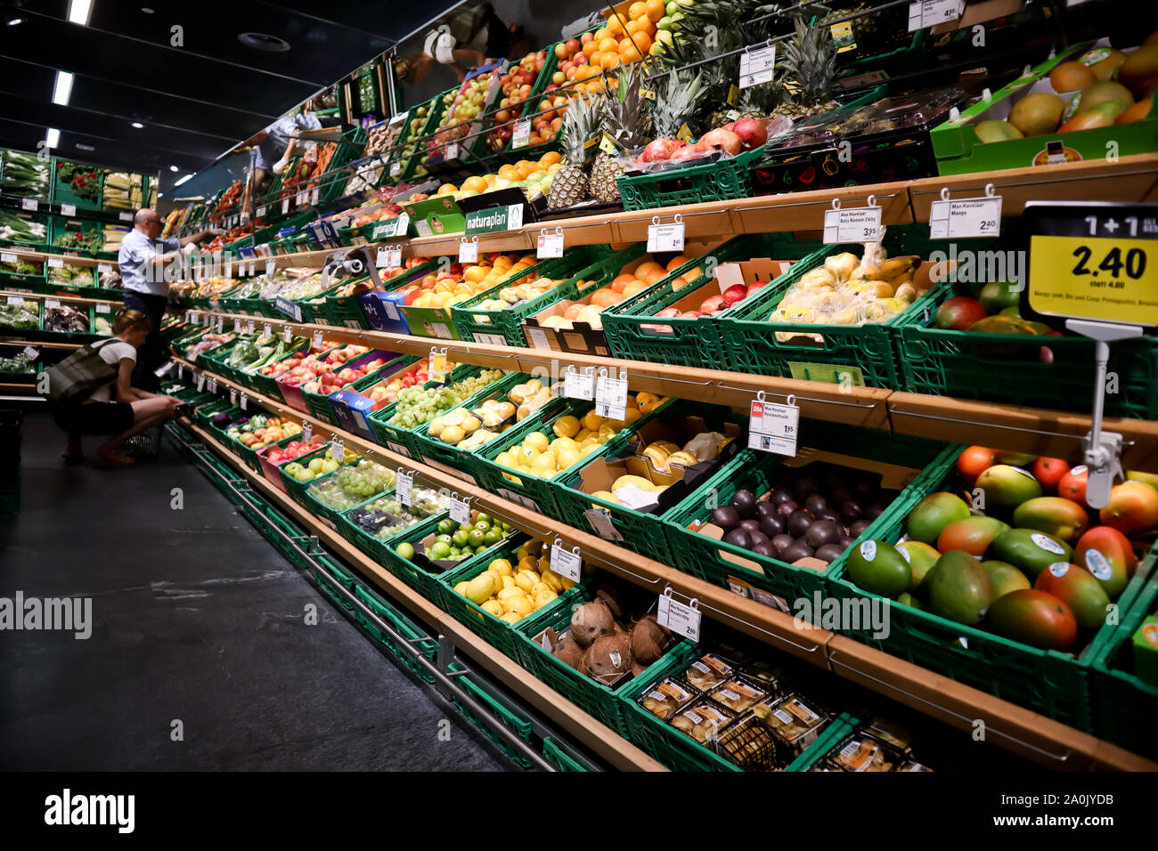 Zurich, Switzerland ,July 19, 2019: customers shopping fruits and  vegetables at Coop grocery store in Zurich.interior of the supermarket COOP  which Stock Photo - Alamy
