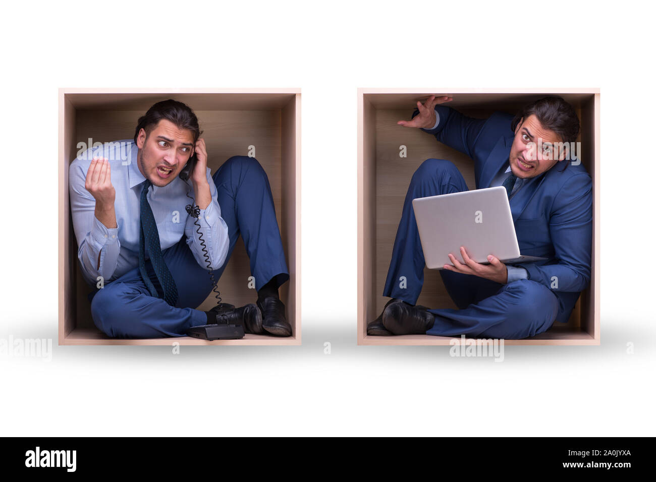 Angry Cubicle Angry employee at cubicle Cut Out Stock Images & Pictures - Alamy