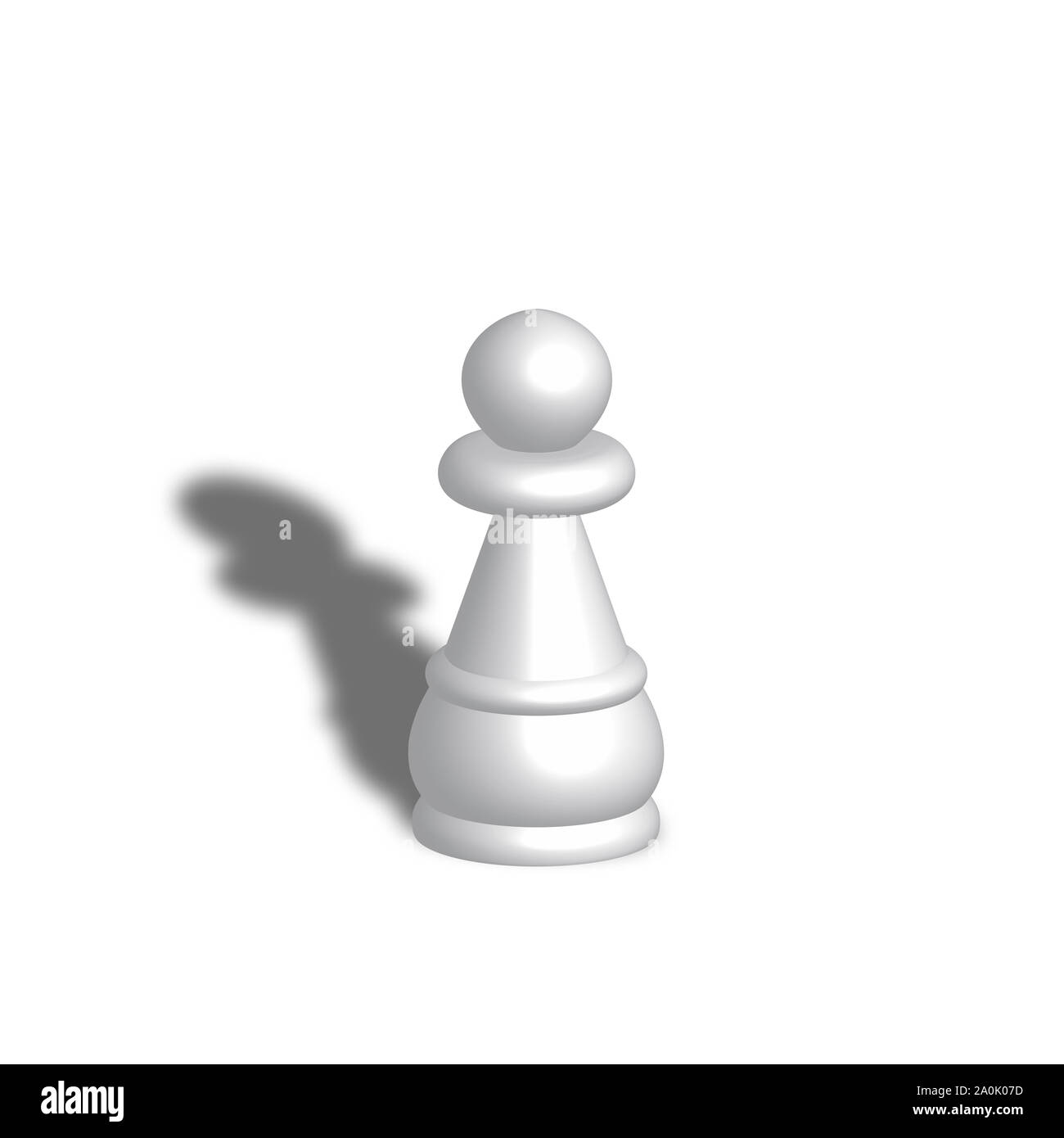 White chess pawn standing one square ahead of black chess pieces. 3D  illustration Stock Photo - Alamy
