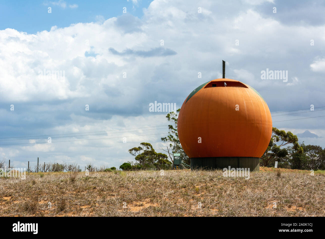 Berri, South Australia, Australia - March 13, 2017. The Big Orange in Berri, SA. Located in the South Australian Riverland, the Big Orange was designe Stock Photo