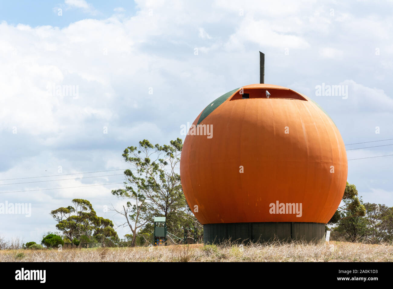 Berri, South Australia, Australia - March 13, 2017. The Big Orange in Berri, SA. Located in the South Australian Riverland, the Big Orange was designe Stock Photo