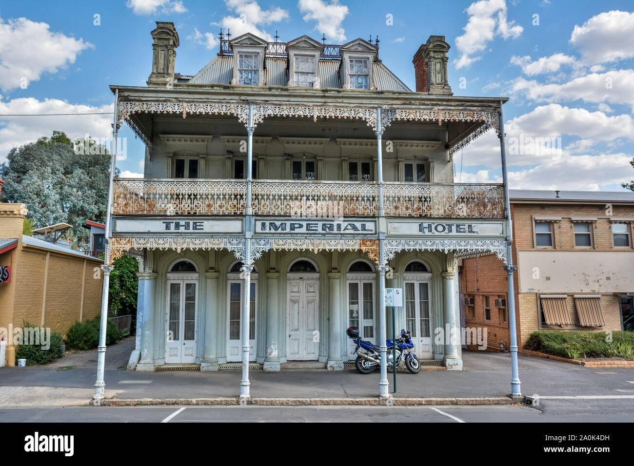 Castlemaine, Victoria, Australia - March 1, 2017. Historical building housing The Imperial Hotel in Castlemaine, VIC. Stock Photo