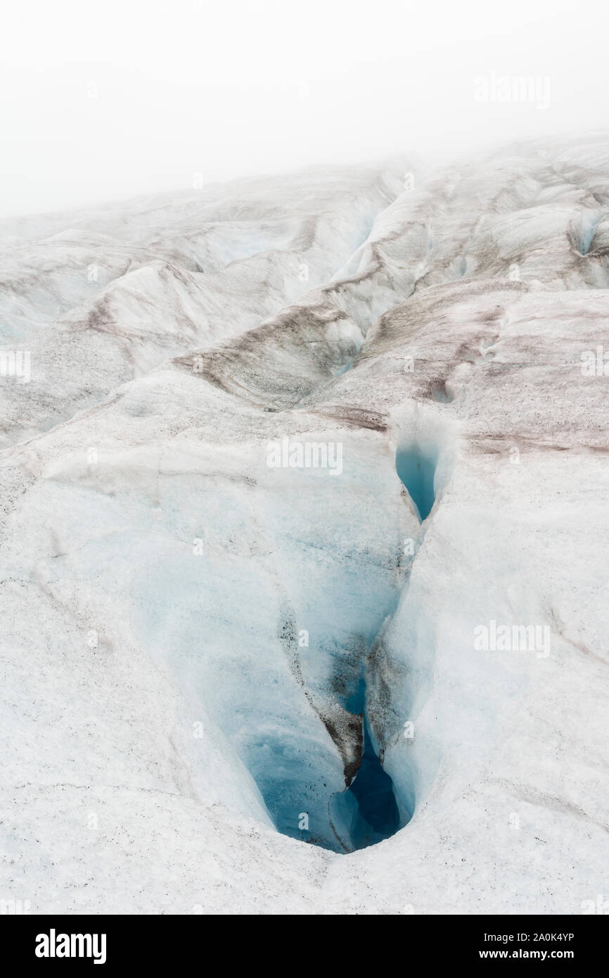 Trekking adventure on Lemon Glacier, Juneau Icefield, Juneau, Alaska, USA Stock Photo