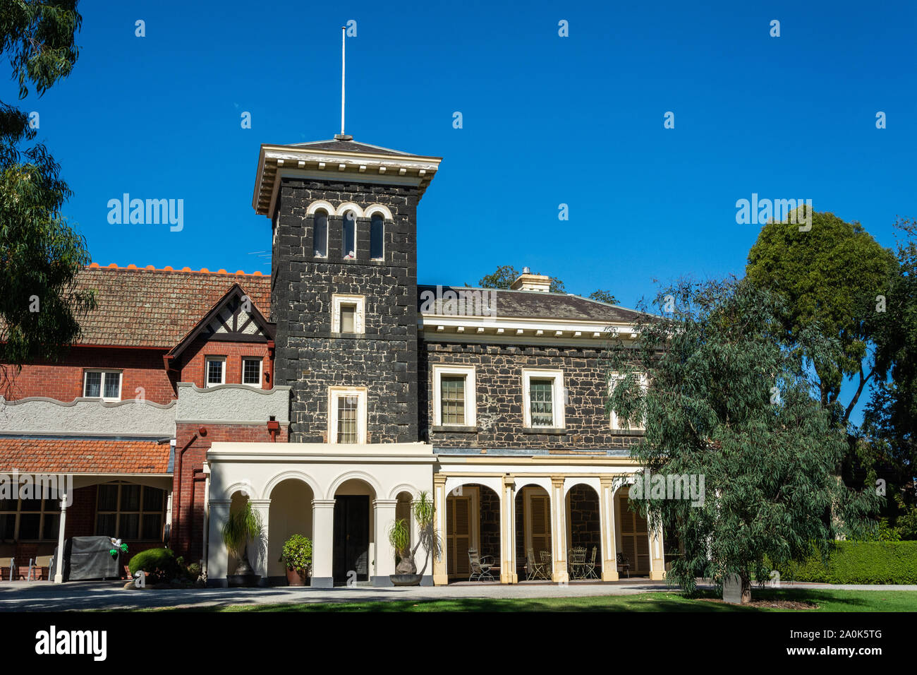 Melbourne, Australia - March 8, 2017. Bishopscourt building, dating from 1853, in Melbourne. The building was designed by Newson and Blackburn and is Stock Photo