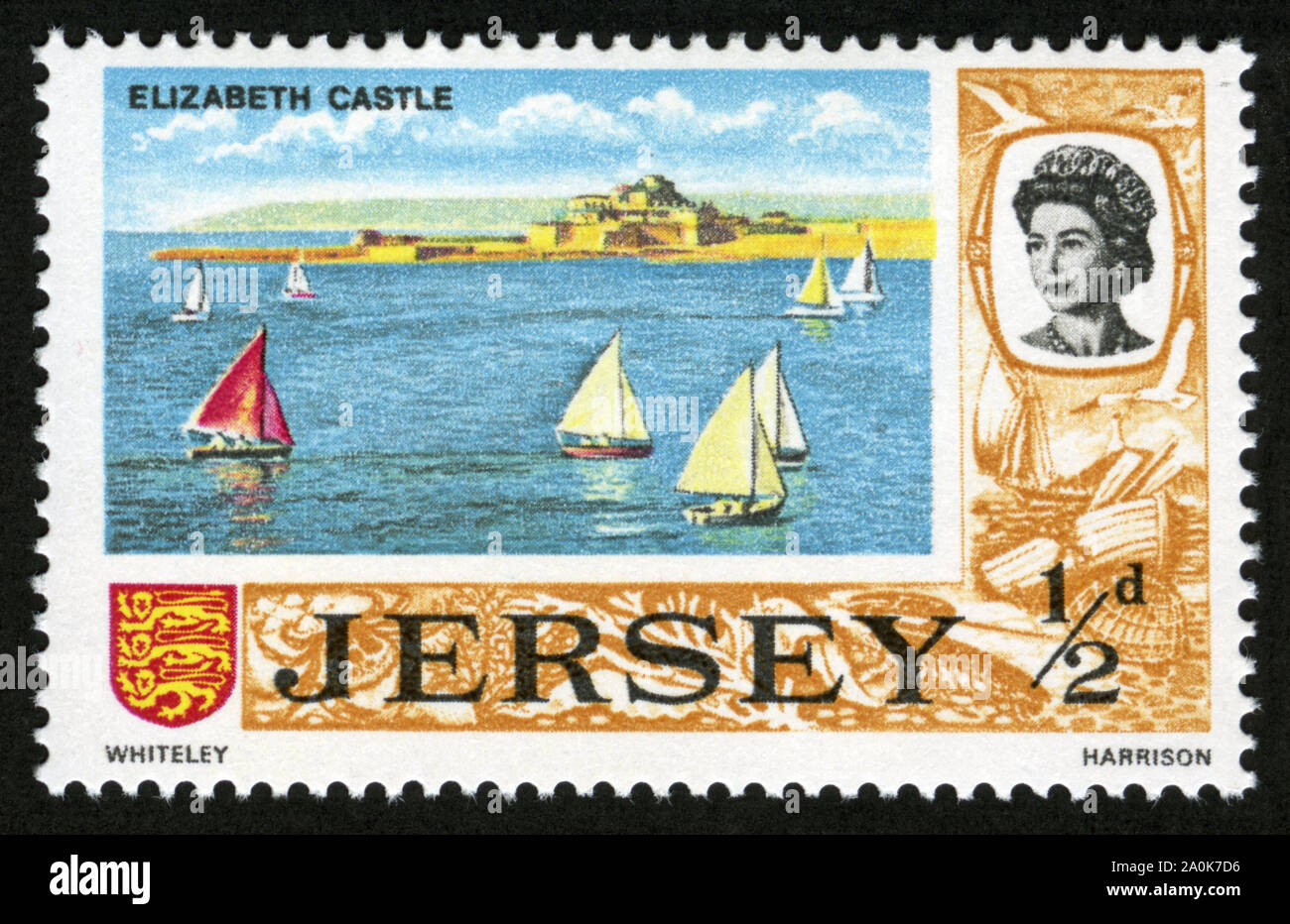 Stamp print in Jersey, Elizabeth Castle Stock Photo Alamy